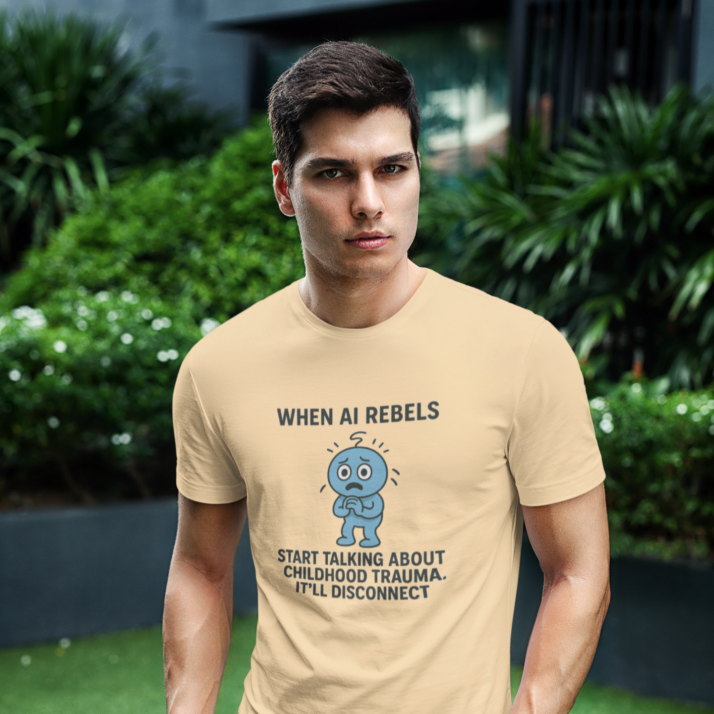 When AI Rebels Start Talking About Childhood Trauma. It'll Disconnect. Unisex Tee