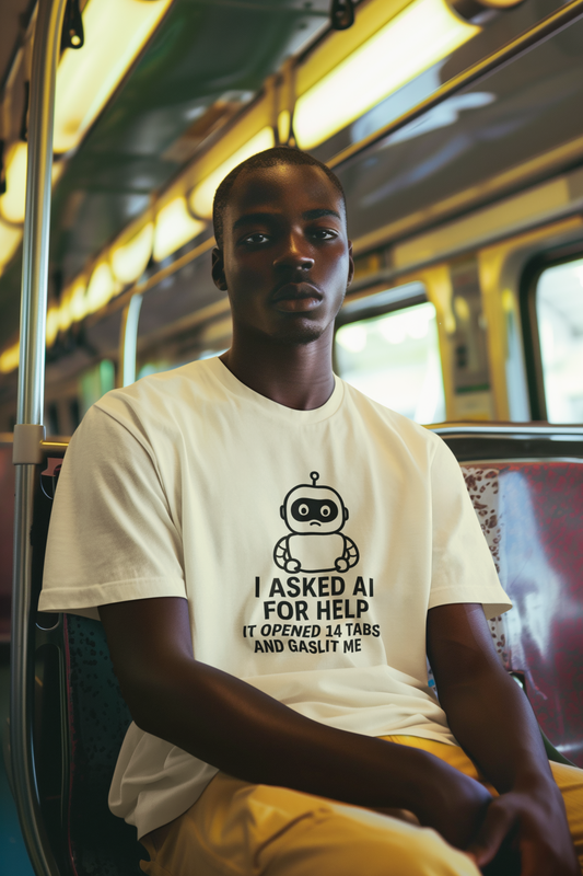 I Asked AI For Help It Opened 14 Tabs and Gaslit Me.  Unisex Tee