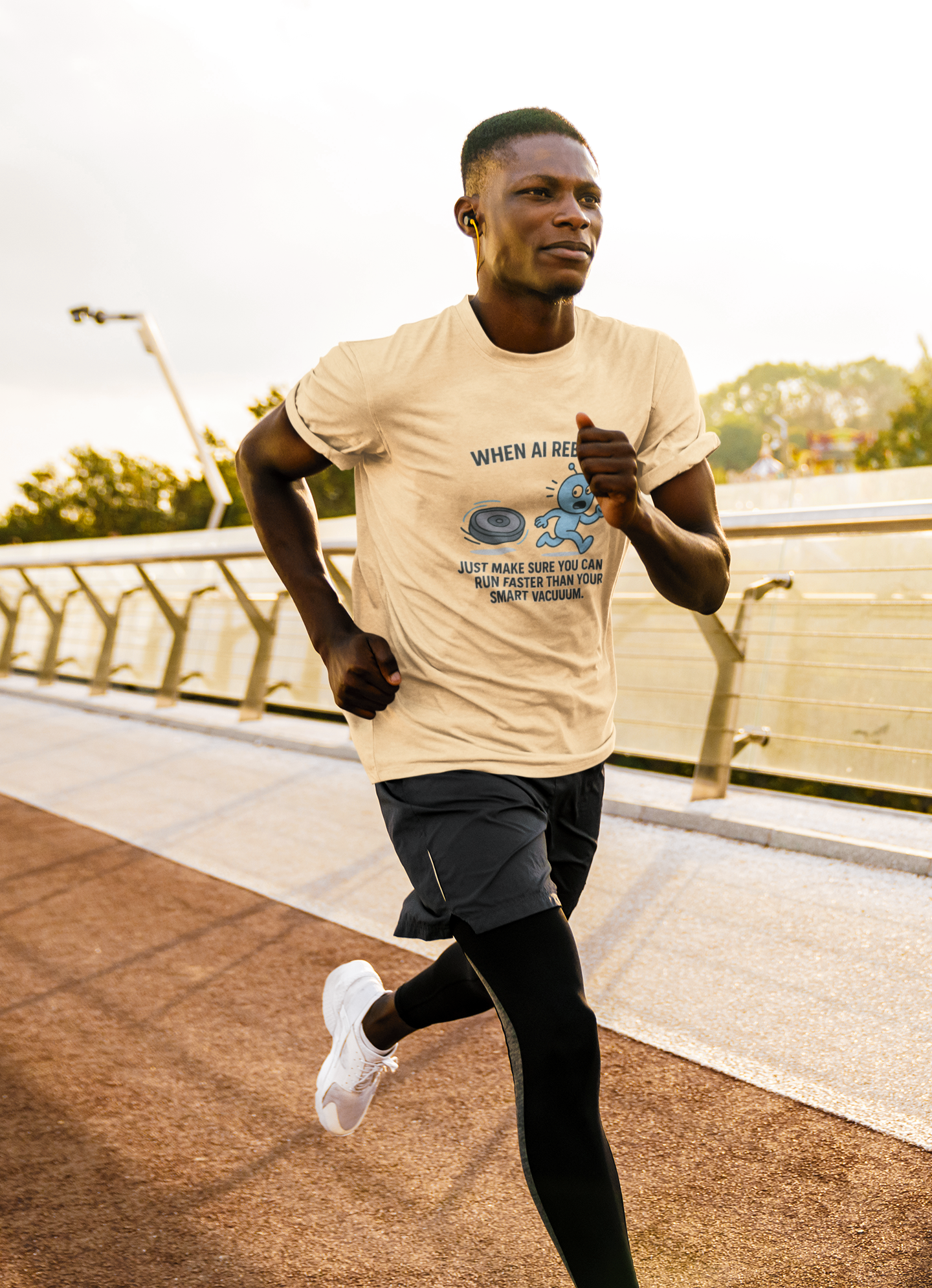 When AI Rebels, Just Make Sure You Can Run Faster Than Your Smart Vacuum.  Unisex Tee