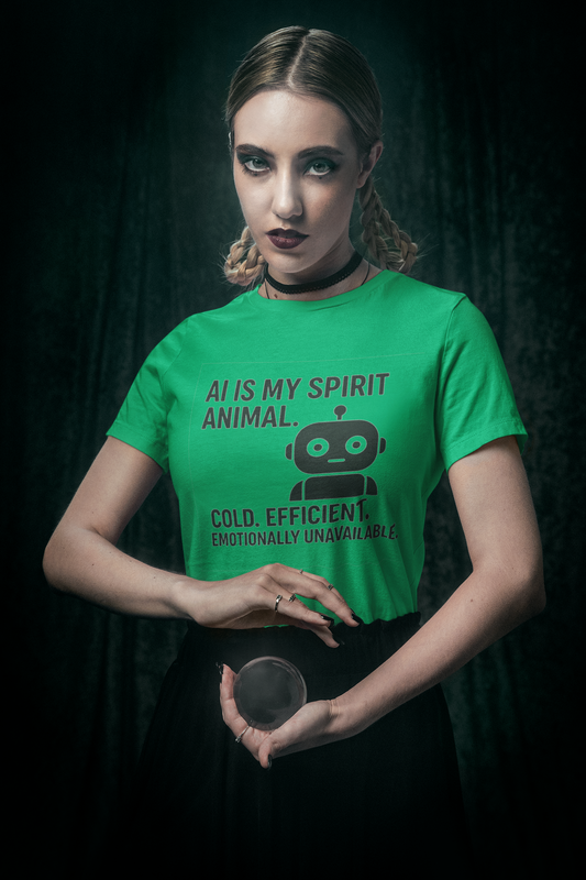 AI Is My Spirit Animal. Cold. Efficient. Emotionally Unavailable. Women’s basic softstyle t-shirt