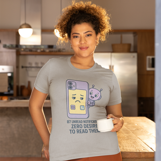87 Undread Notifications...Zero Desire To Read Them Women’s basic softstyle t-shirt