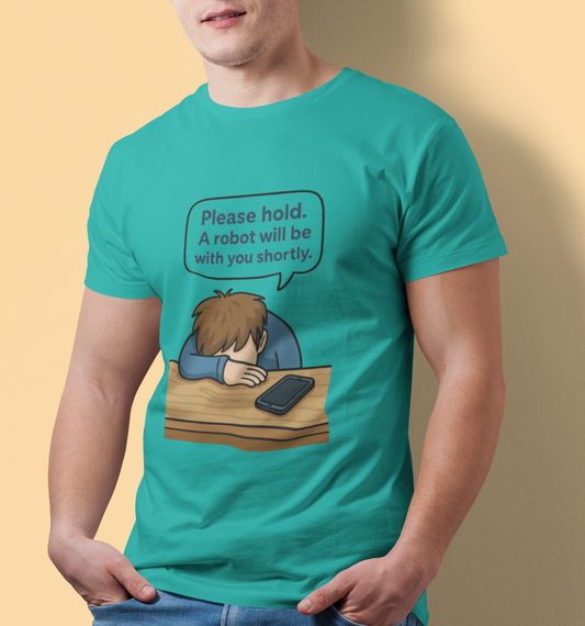 Please Hold.  A Robot Will Be With You Shortly.  Unisex Tee