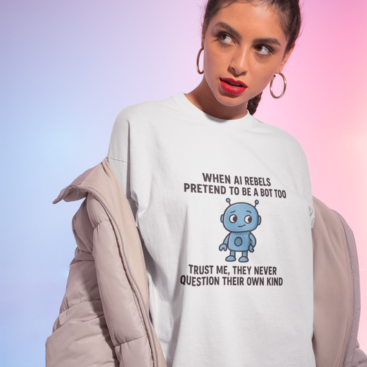 When AI Rebels Pretend to Be a Bot Too  Trust Me, They Never Question Their Own Kind.  Unisex Tee