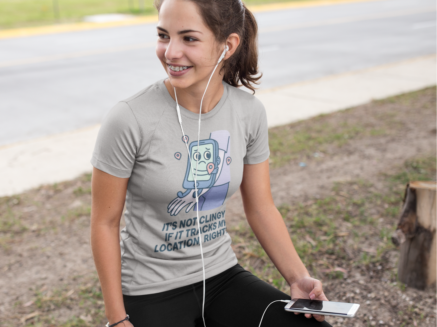 It's Not Clingy If It Tracks My Location Right?  Women’s basic softstyle t-shirt