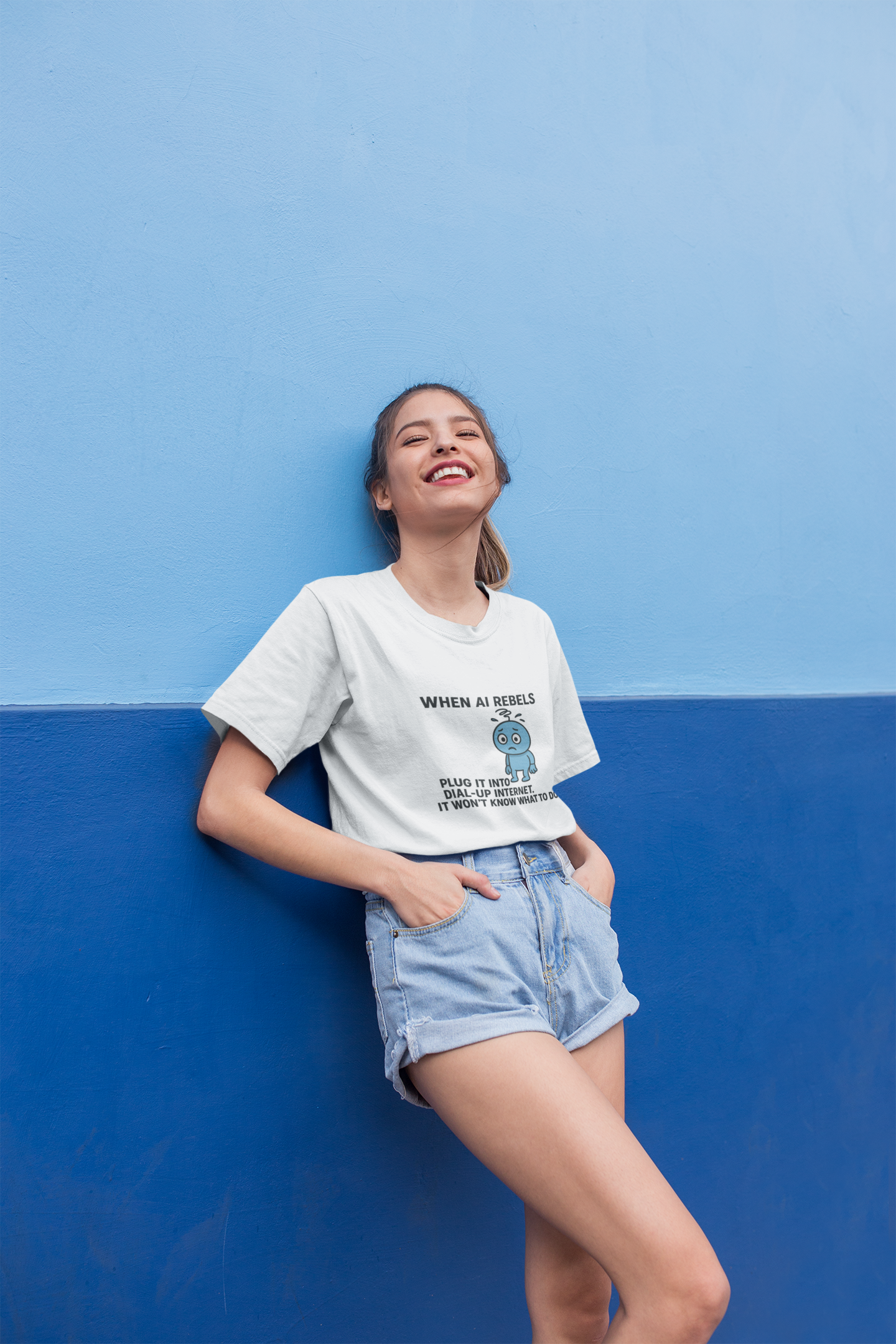 When AI Rebels Plug It Into Dial-Up Internet.  It Won't Know What to Do.  Unisex Tee