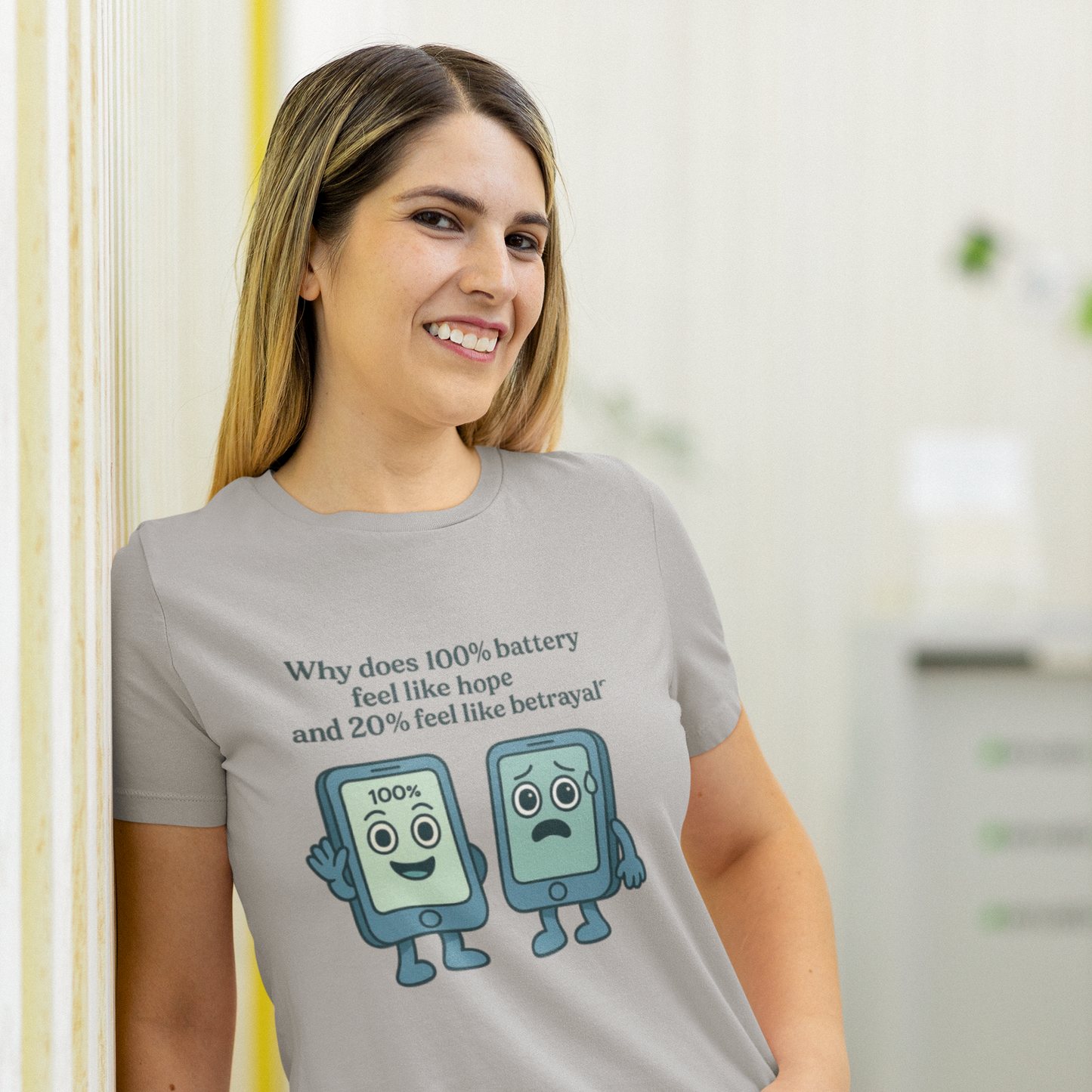 Why Does 100% battery feel like hope Women’s basic softstyle t-shirt