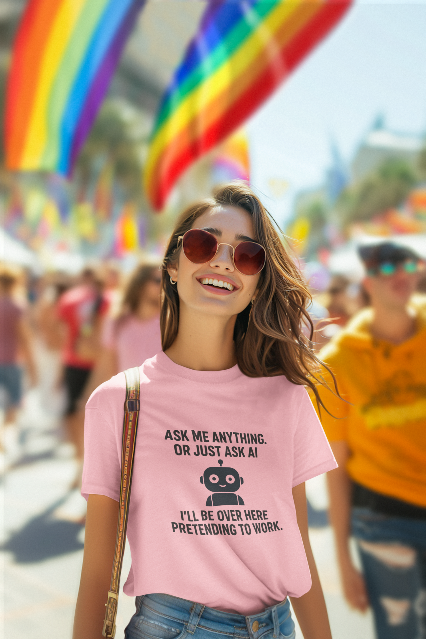 Ask Me Anything..Or Just Ask  AI..I'll be Over Here Pretending to Work. Unisex Tee