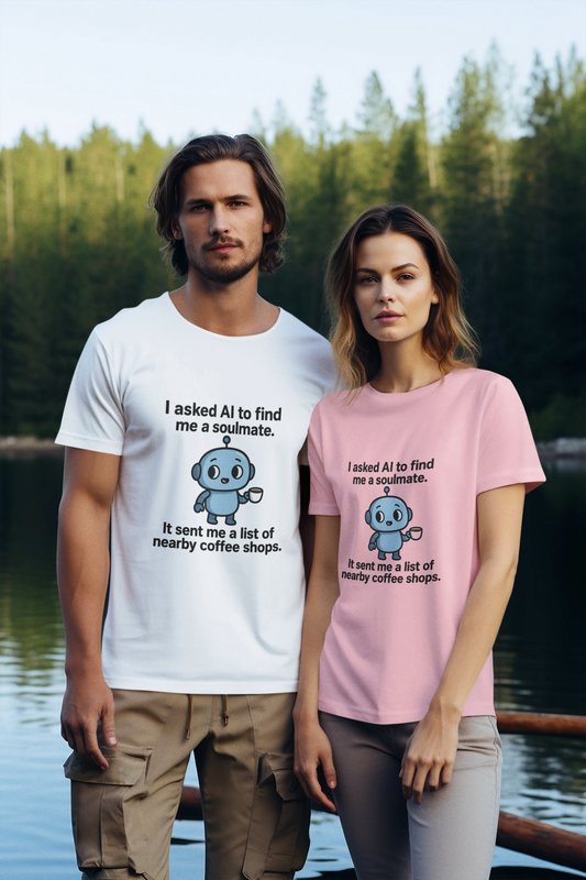 I Asked AI to Find Me a Soulmate. It Sent Me a List of Nearby Coffee Shops. Unisex t-shirt