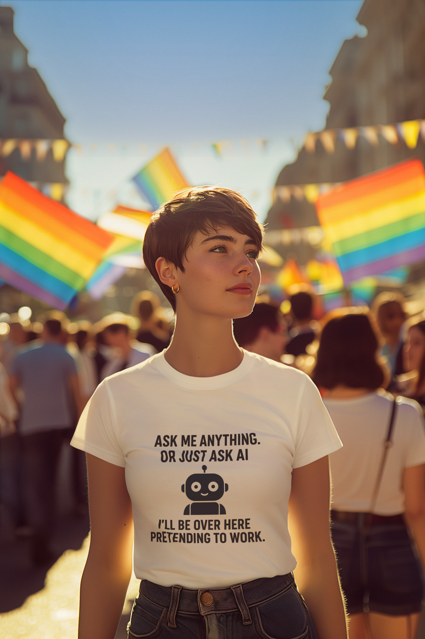 Ask Me Anything..Or Just Ask  AI..I'll be Over Here Pretending to Work. Unisex Tee