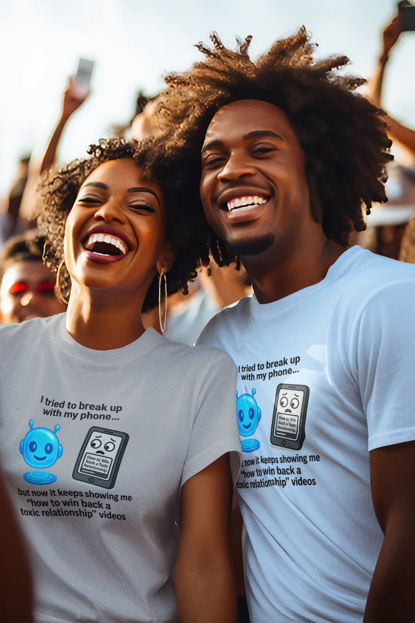 I Tried To Break Up With My Phone..But Now It Keeps Showing Me "How to Win Back a Toxic Relationship" Videos. Unisex Tee
