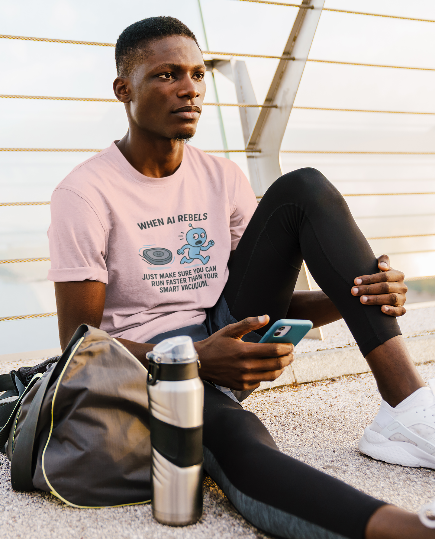 When AI Rebels, Just Make Sure You Can Run Faster Than Your Smart Vacuum.  Unisex Tee