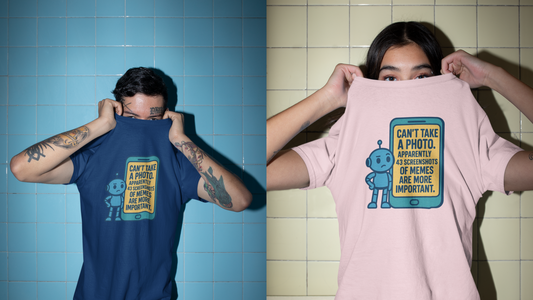 Can't Take a Photo.  Apparently 43 Screenshots of Memes are More Important.  Unisex Tee