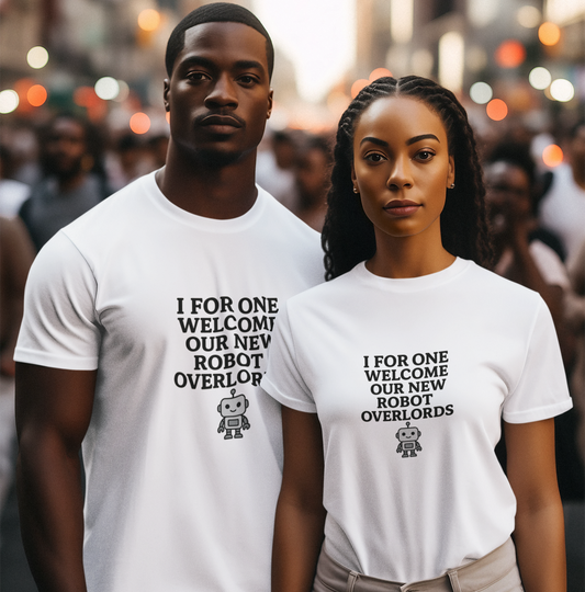 I For One Welcome Our New Robot Overlords.  Unisex Tee