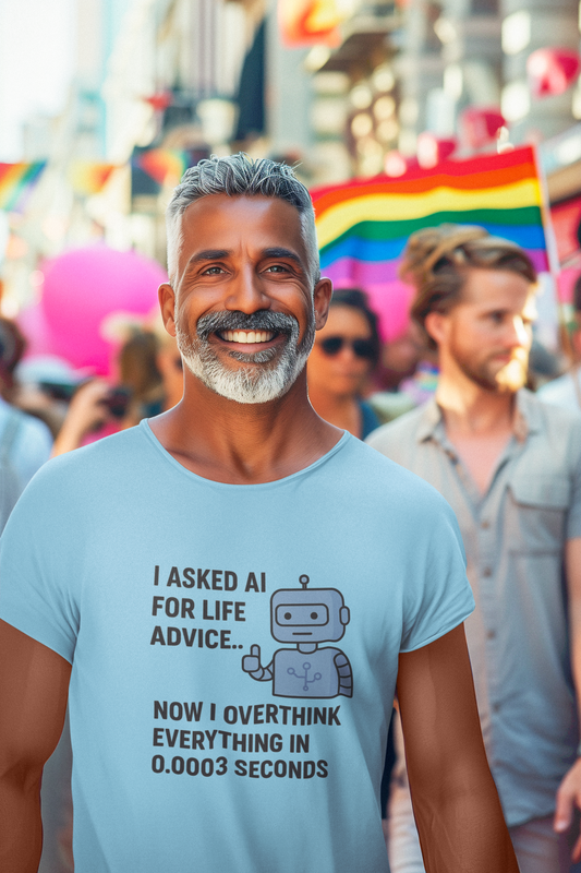 I Asked AI For Life Advice...Now I Overthink Everything in 0.0003 Seconds Unisex Tee