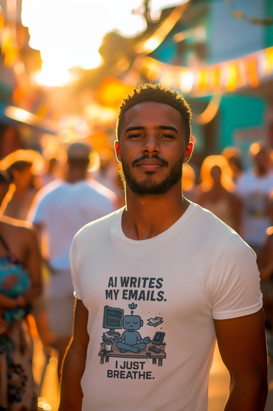 AI Writes My Emails.  I Just Breathe.  Unisex Tee