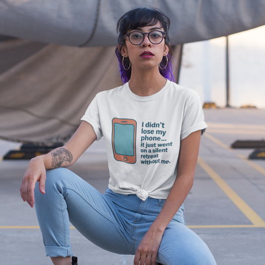 I Didn't Lose My Phone..It Just Went On a Silent Retreat Without Me. Women’s basic softstyle t-shirt