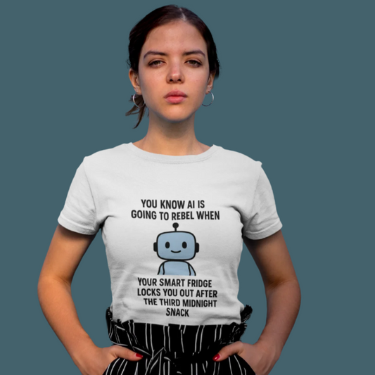 You Know AI Is Going To Rebel When Your Smart Fridge Locks You Out After The Third Midnight Snack.  Unisex Tee