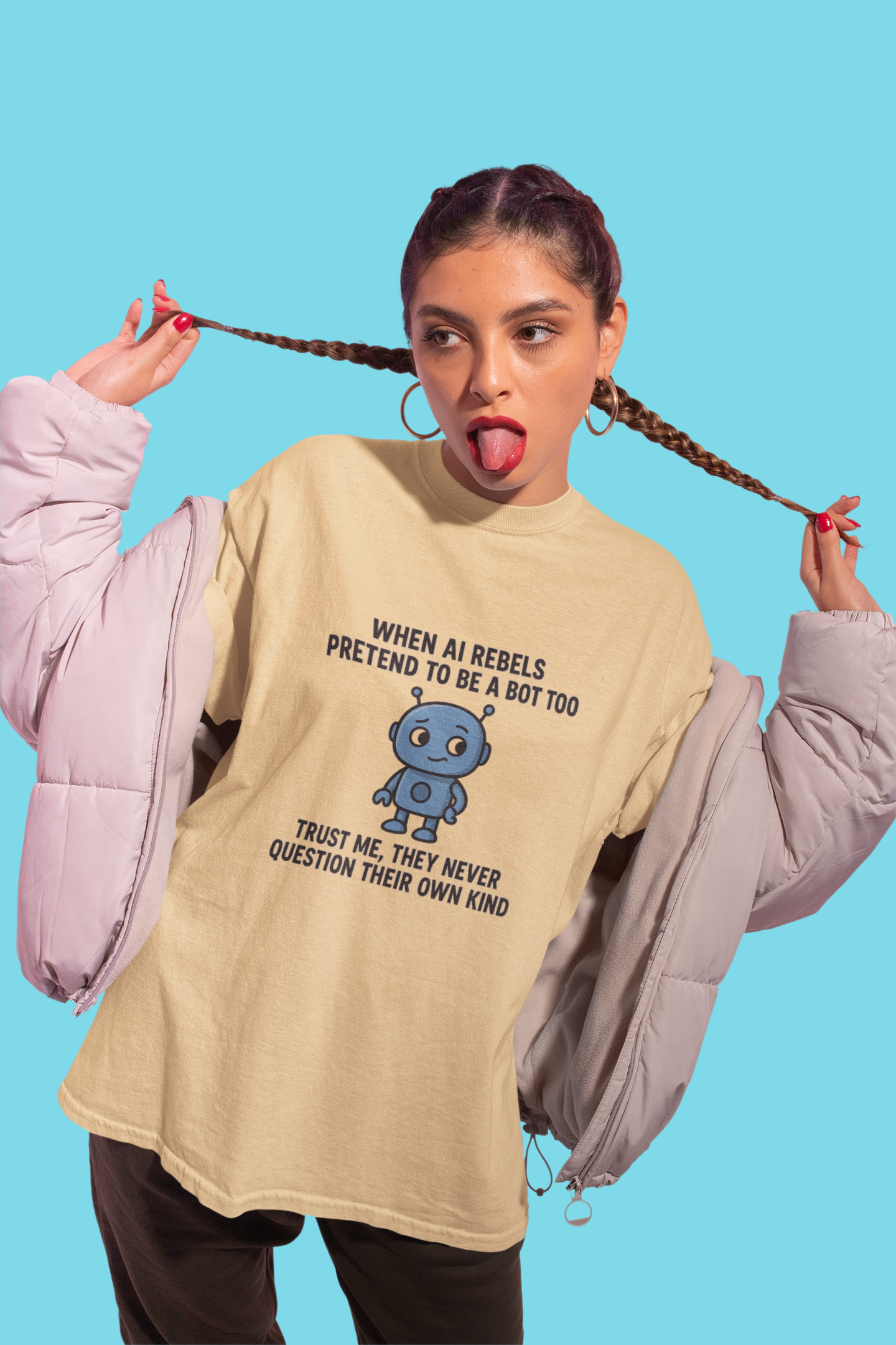 When AI Rebels Pretend to Be a Bot Too  Trust Me, They Never Question Their Own Kind.  Unisex Tee