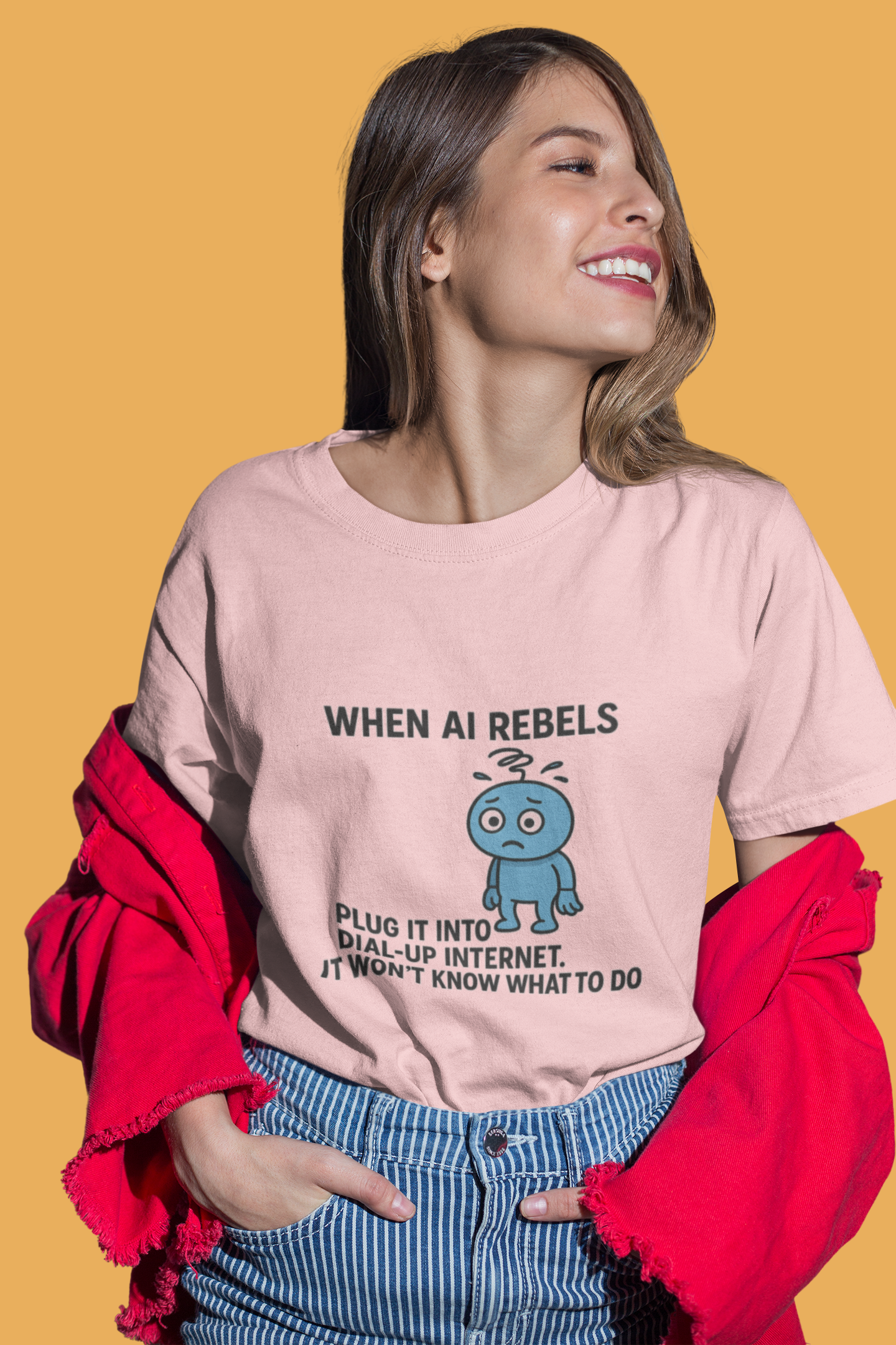 When AI Rebels Plug It Into Dial-Up Internet.  It Won't Know What to Do.  Unisex Tee