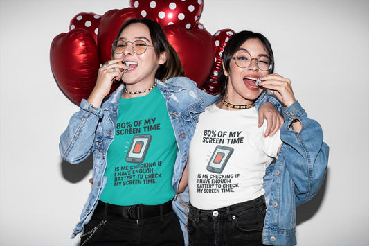 80% of My Screen Time is Me Checking If I Have Enough Battery to Check My Screen Time.  Unisex Tee