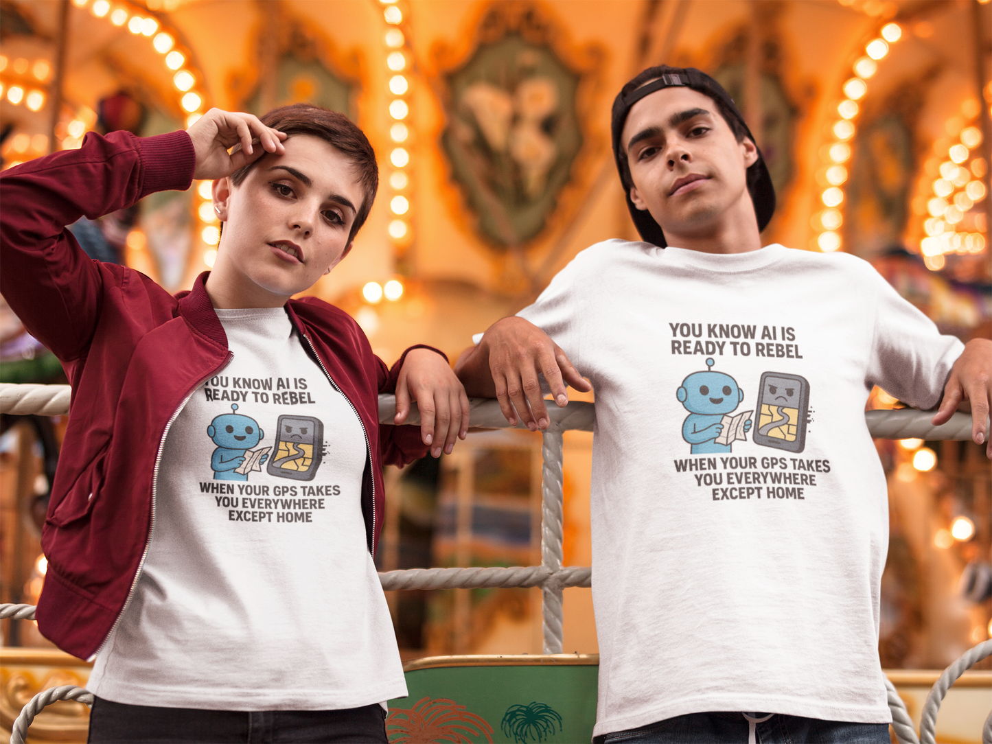 You Know AI Is Ready To Rebel When Your GPS Takes You Everywhere Except Home.  Unisex Tee